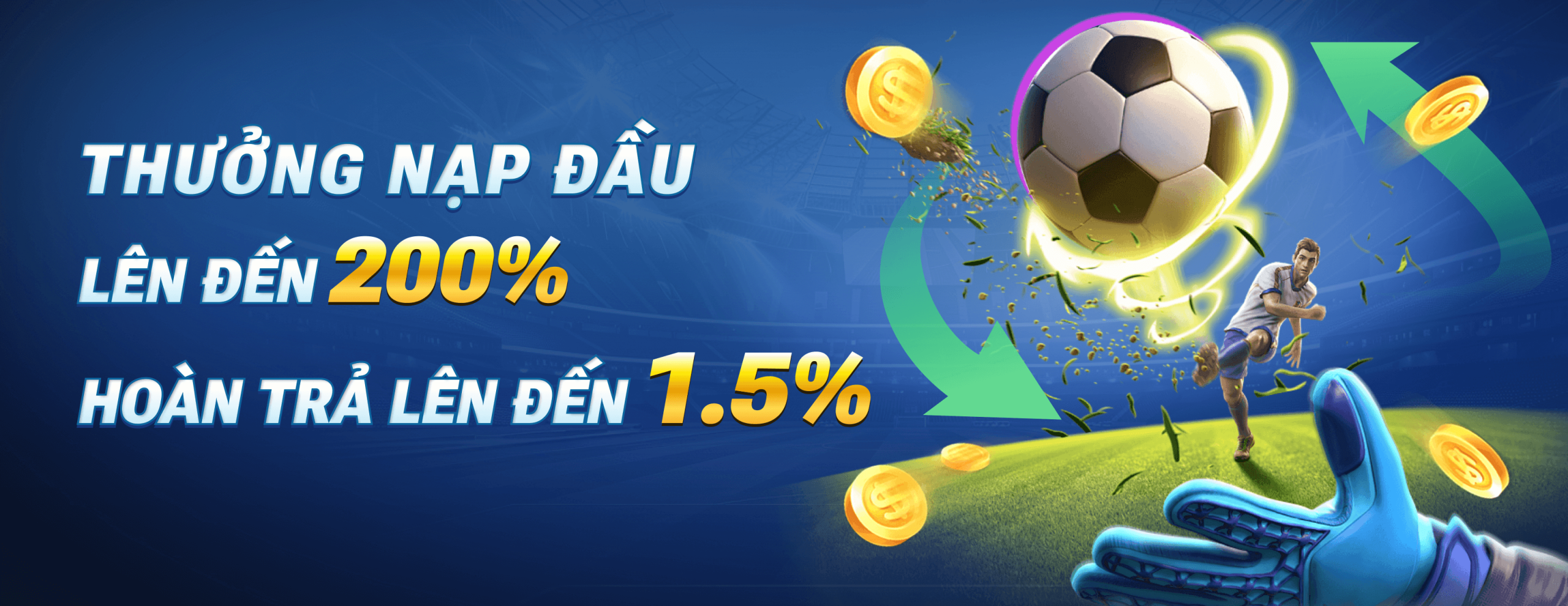 Banner dabet thưởng nạp đầu lên đến 200%