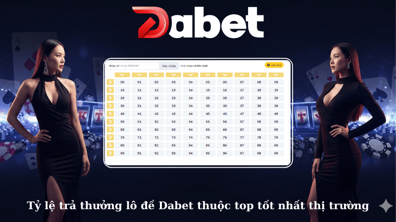 Tỷ lệ trả thưởng lô đề Dabet thuộc top tốt nhất thị trường